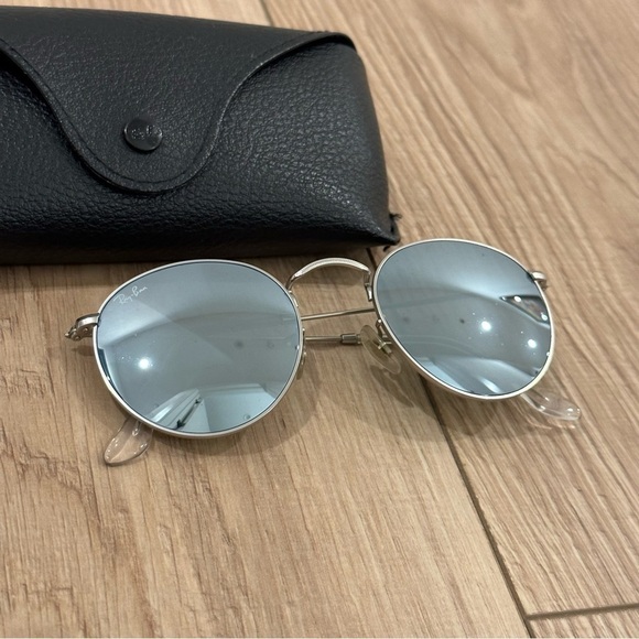 Ray-Ban RB3447 Mirrored Silver Round Sunglasses - Picture 10 of 14